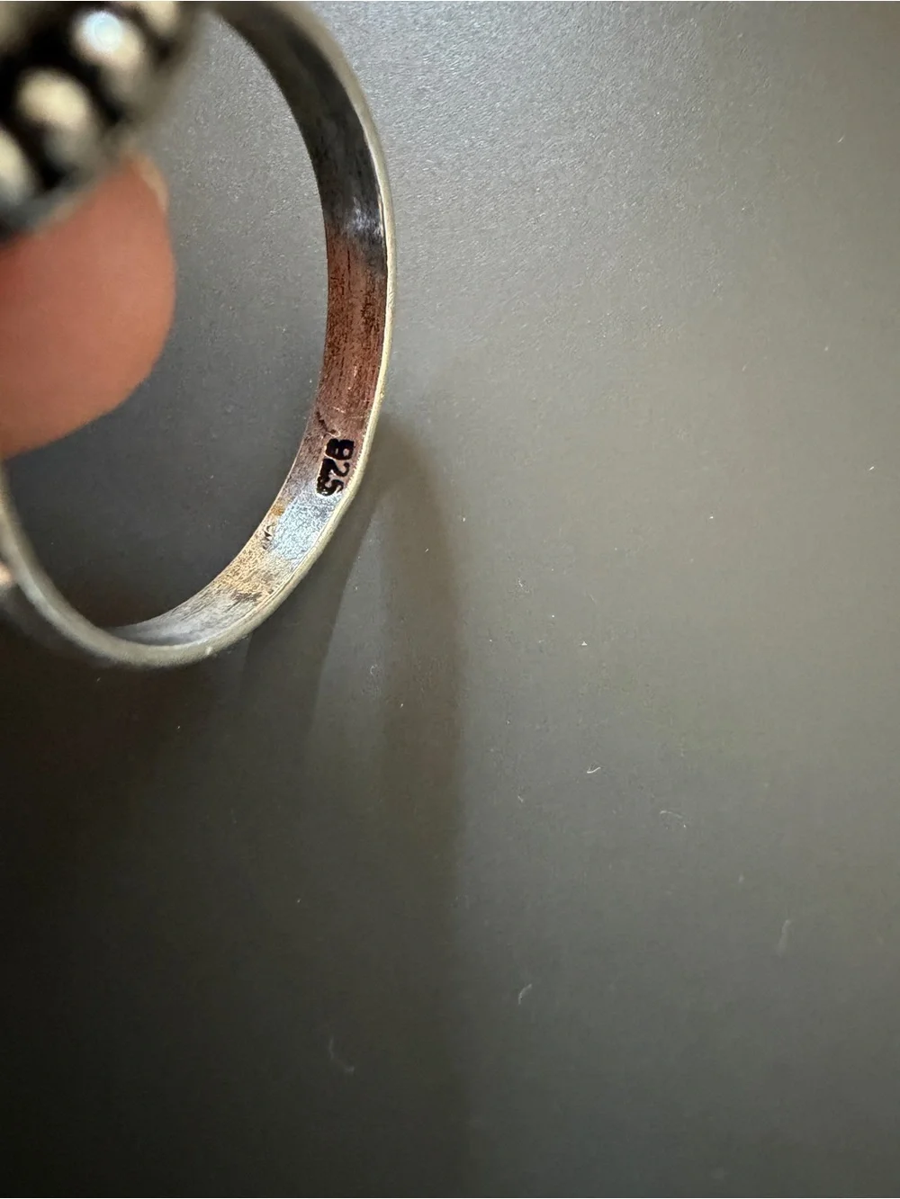 Sterling Silver 925 Blue Cabochon Ring Size 7